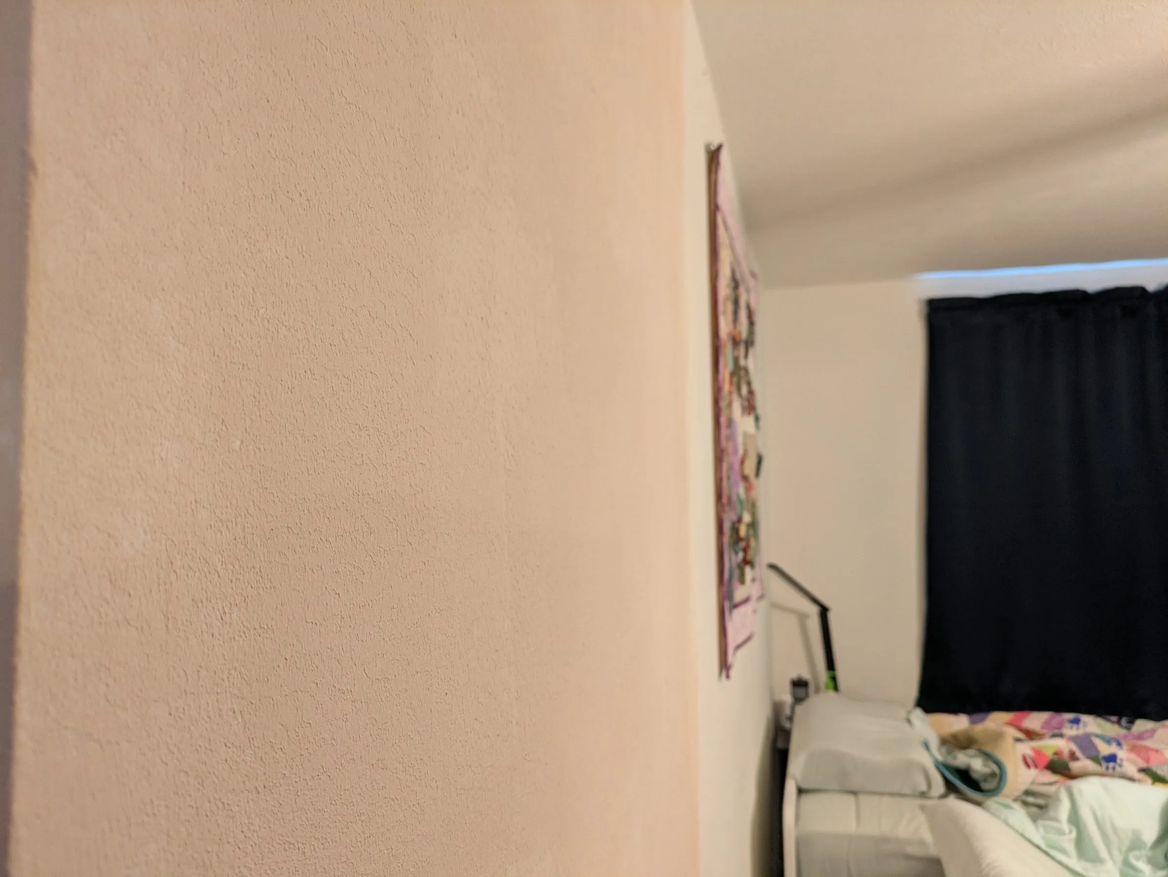 The finished textured wall