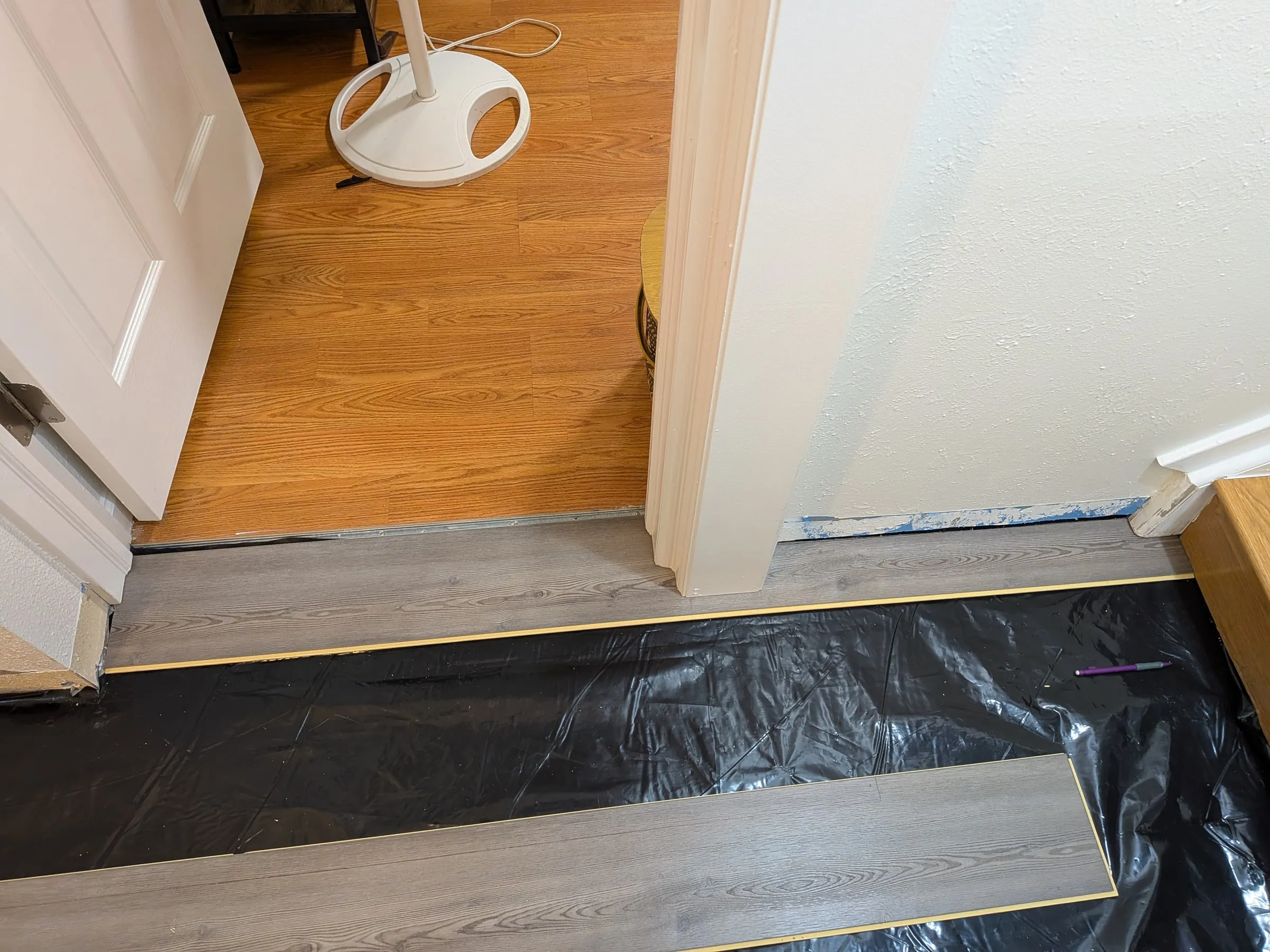 The same first row installed, with no gaps